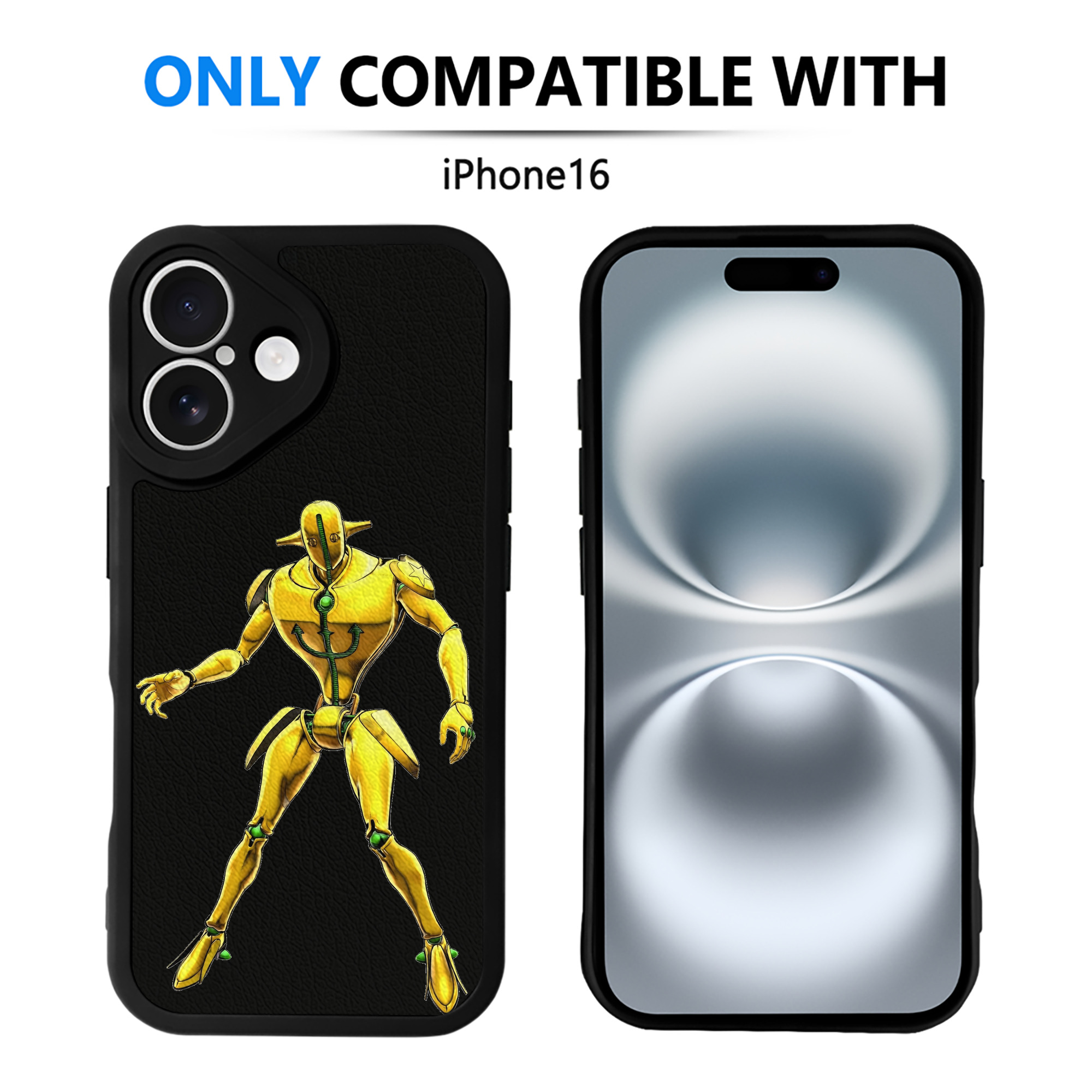 （画像用） ジョジョの奇妙な冒険 JoJo's Bizarre Adventure 【iPhone 16シリーズ対応】シリコンスマホケース（レザー調） 材質：シリコン